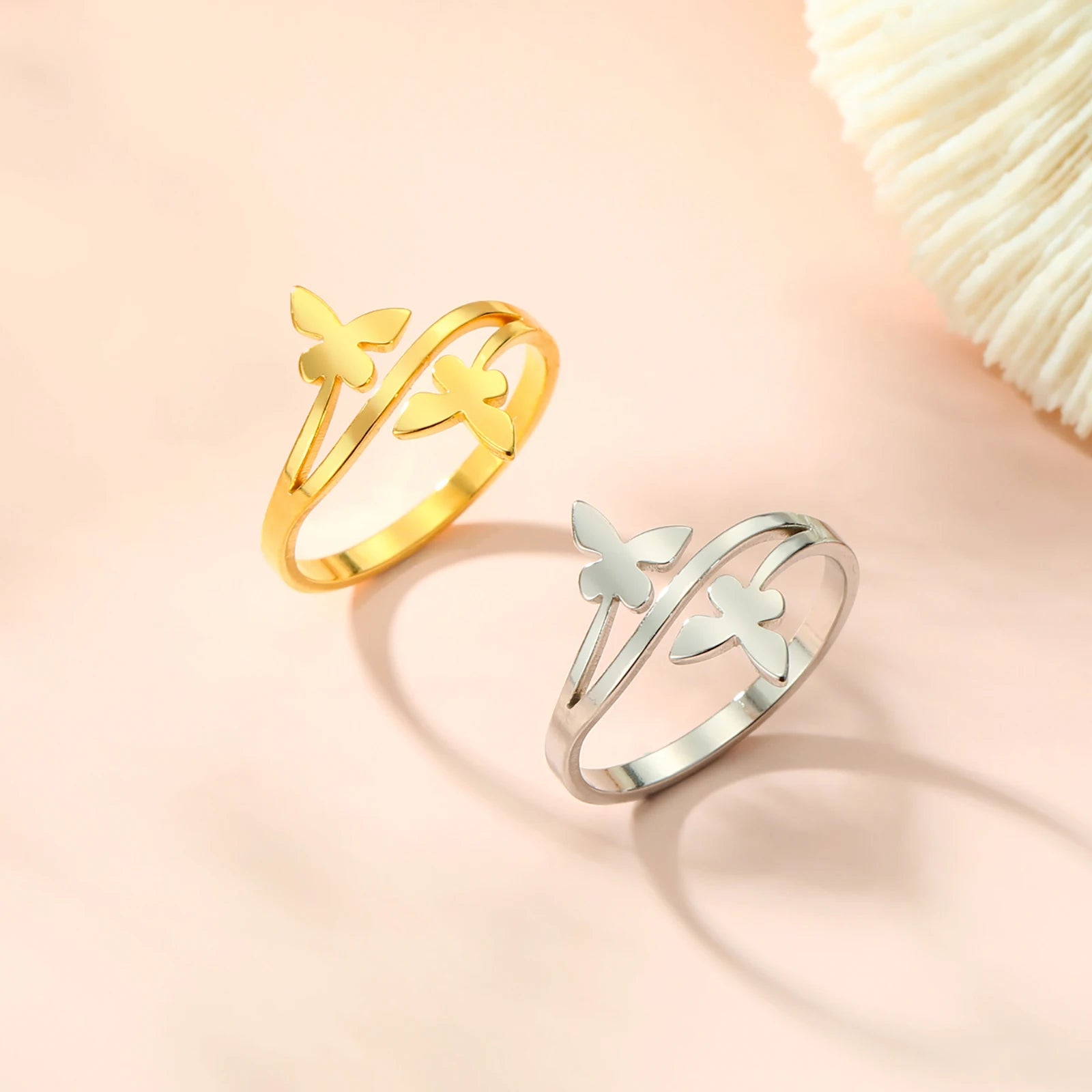 Butterfly Rings Women Stainless
