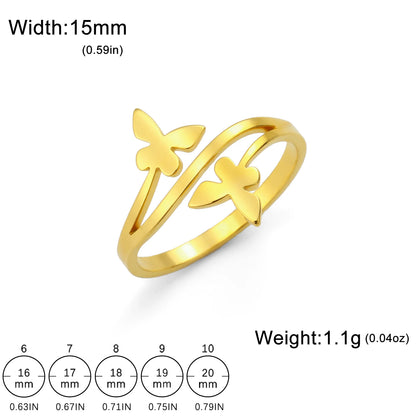 Butterfly Rings Women Stainless
