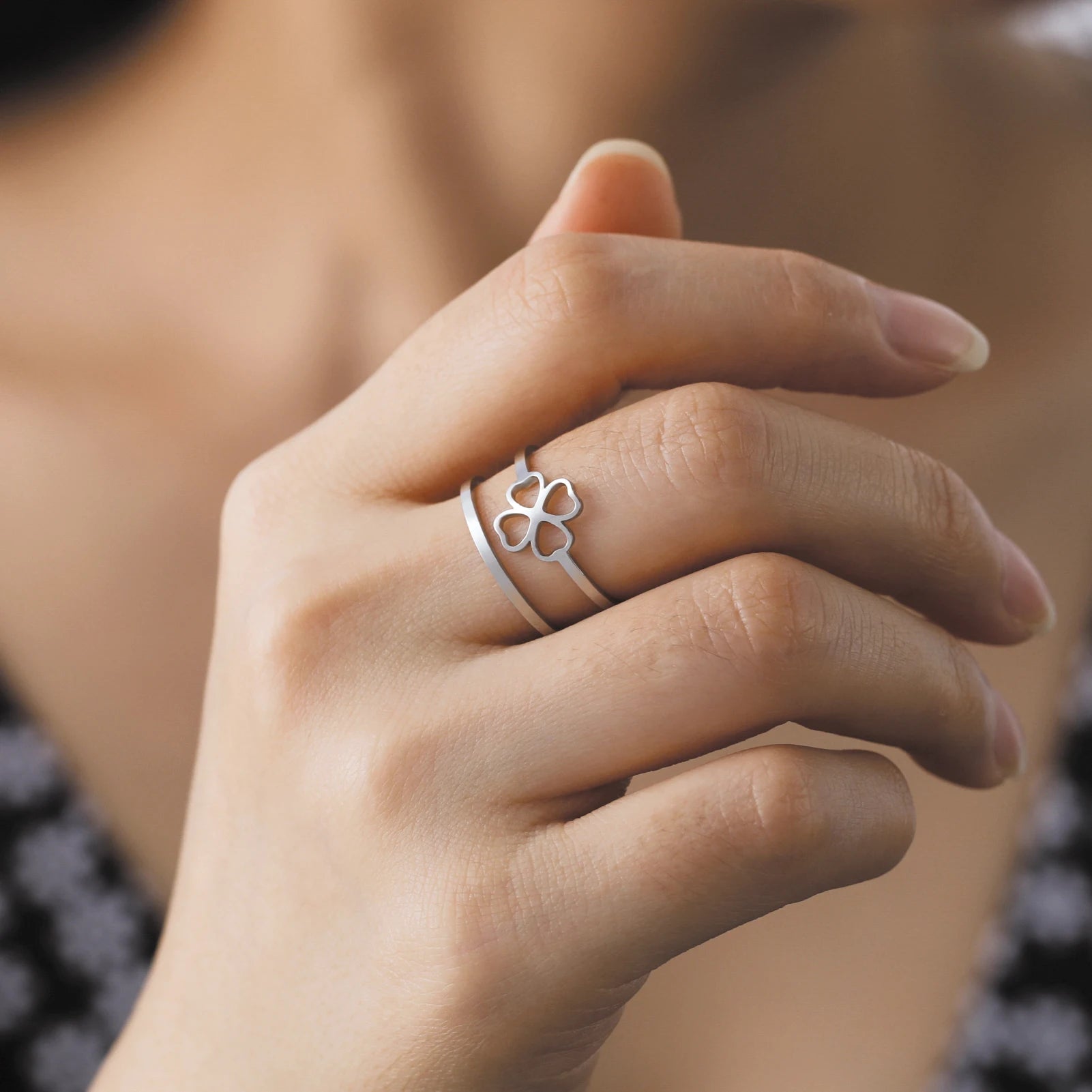 Four-Leaf Clover Fashion Ring