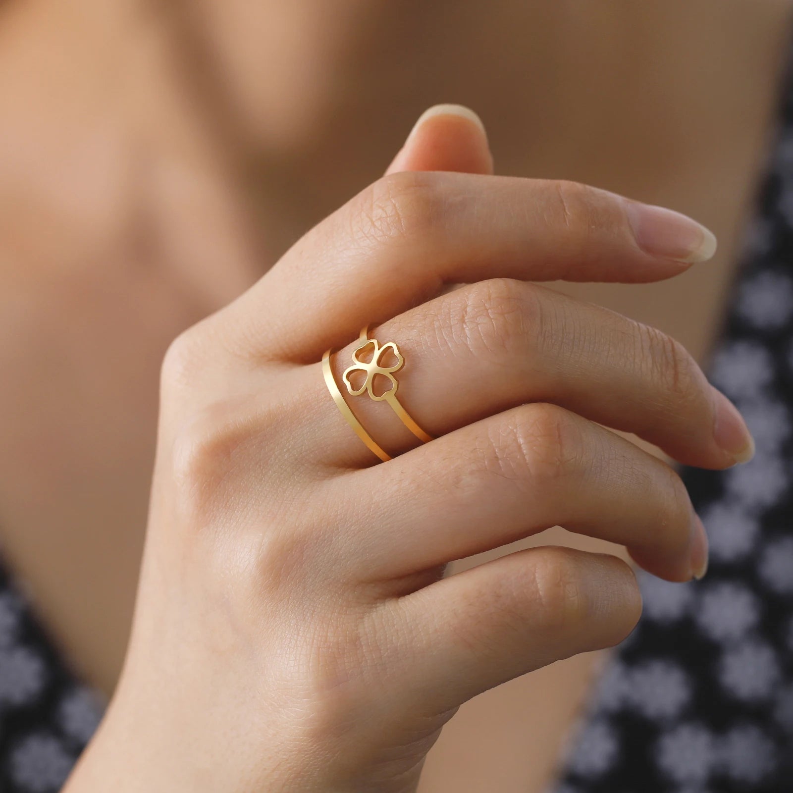 Four-Leaf Clover Fashion Ring