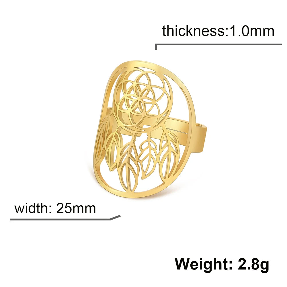 Adjustable Gold Catcher Ring