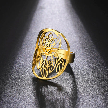 Adjustable Gold Catcher Ring