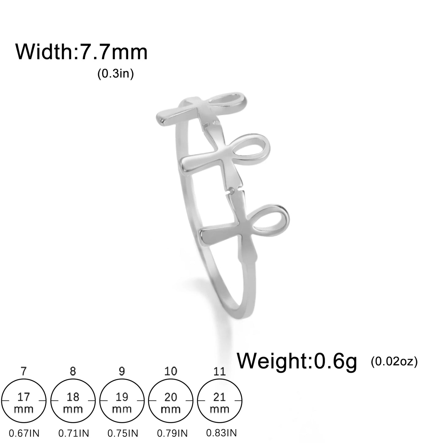 Ankh Cross Finger Ring