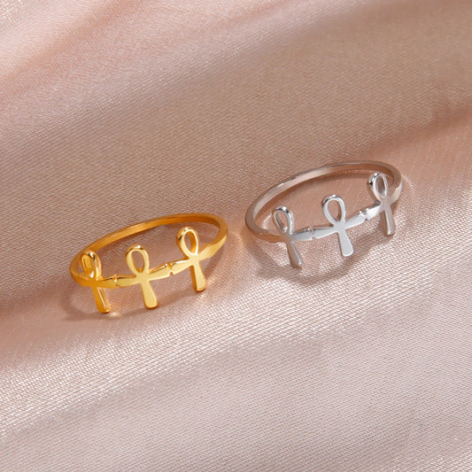 Ankh Cross Finger Ring