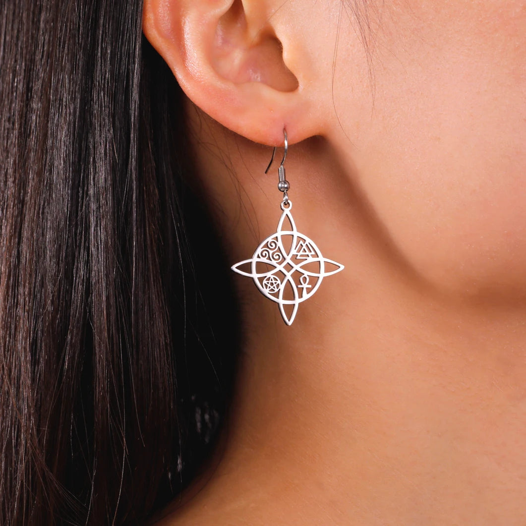 Cross Pentacle Earrings 