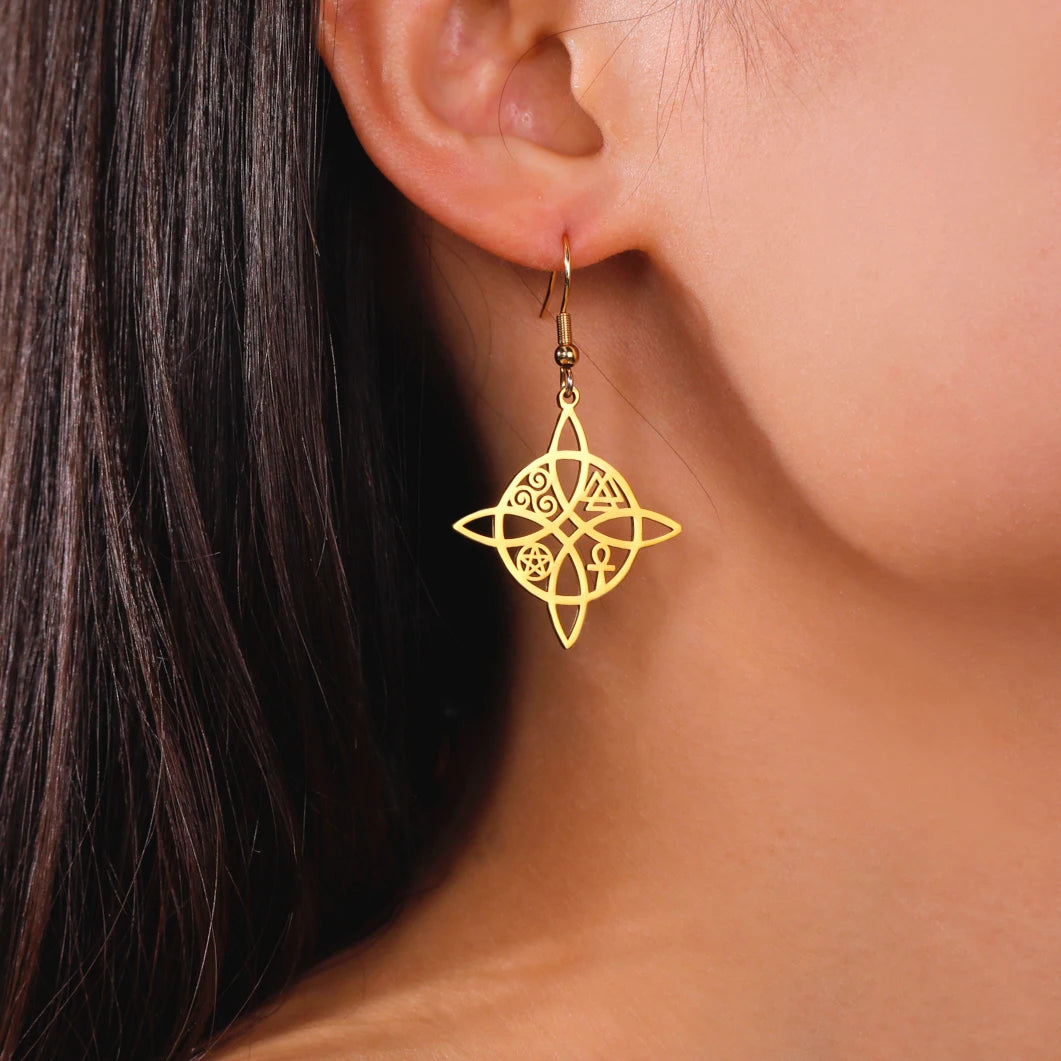 Cross Pentacle Earrings 