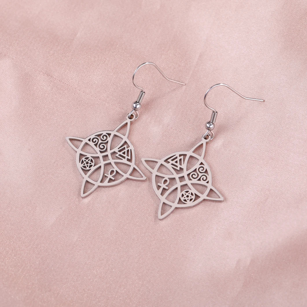 Cross Pentacle Earrings 