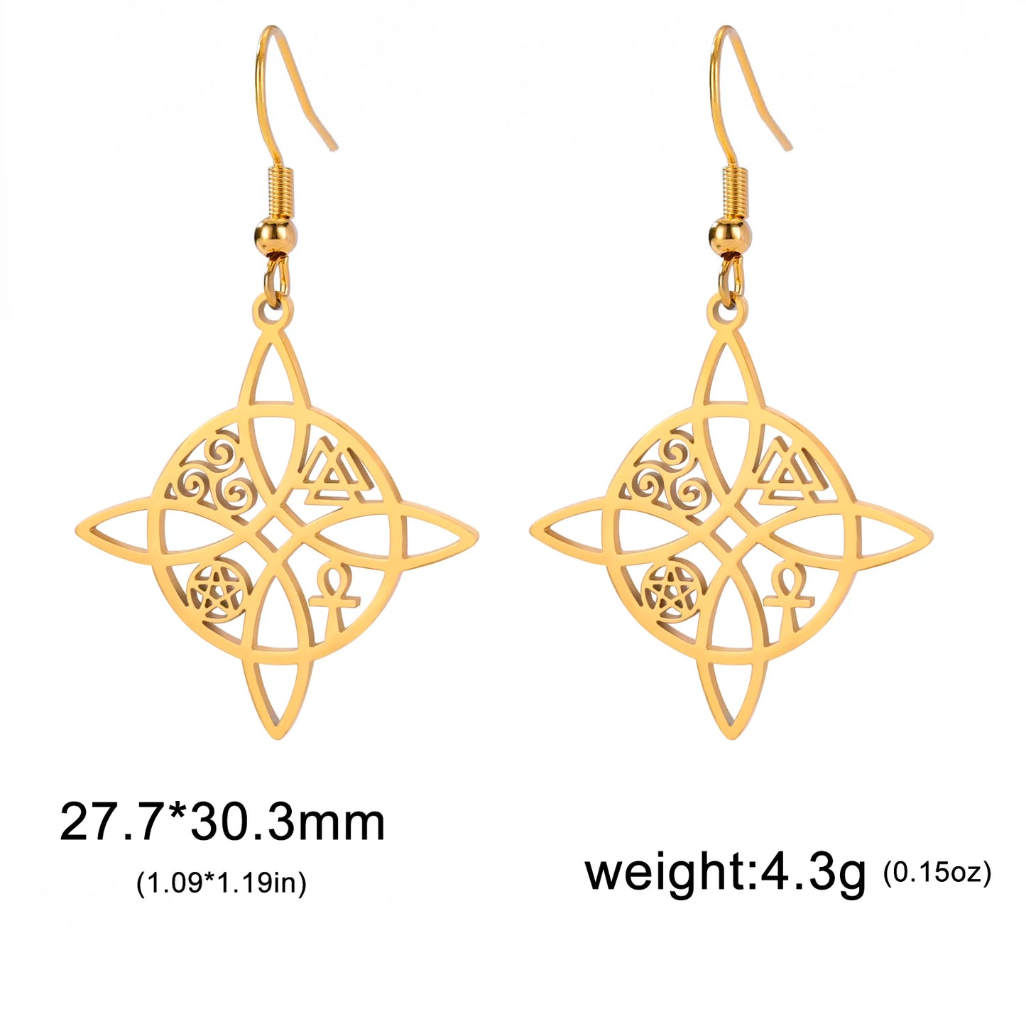 Cross Pentacle Earrings 