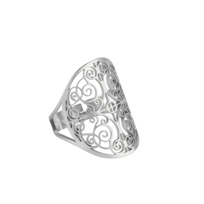 Adjustable Filigree Flower Rings 