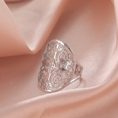 Adjustable Filigree Flower Rings 