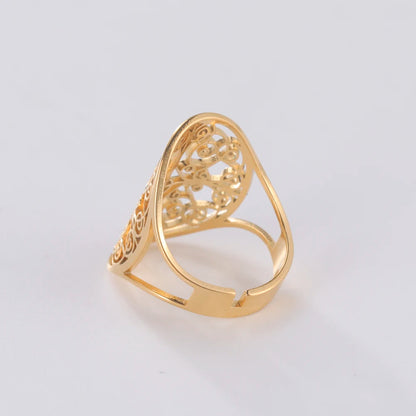 Adjustable Filigree Flower Rings 