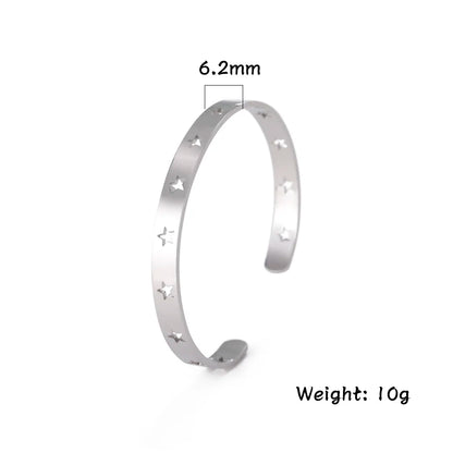 Stainless Steel Star Bangle Women