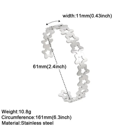 Stainless Steel Star Bangle Women