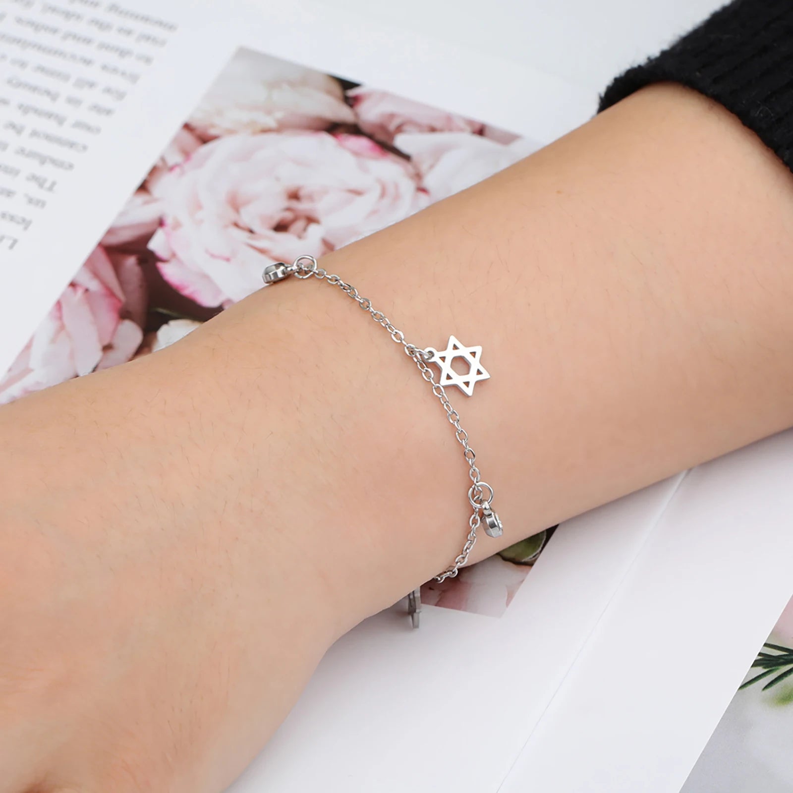 Adjustable Hexagram Zircon Bracelet