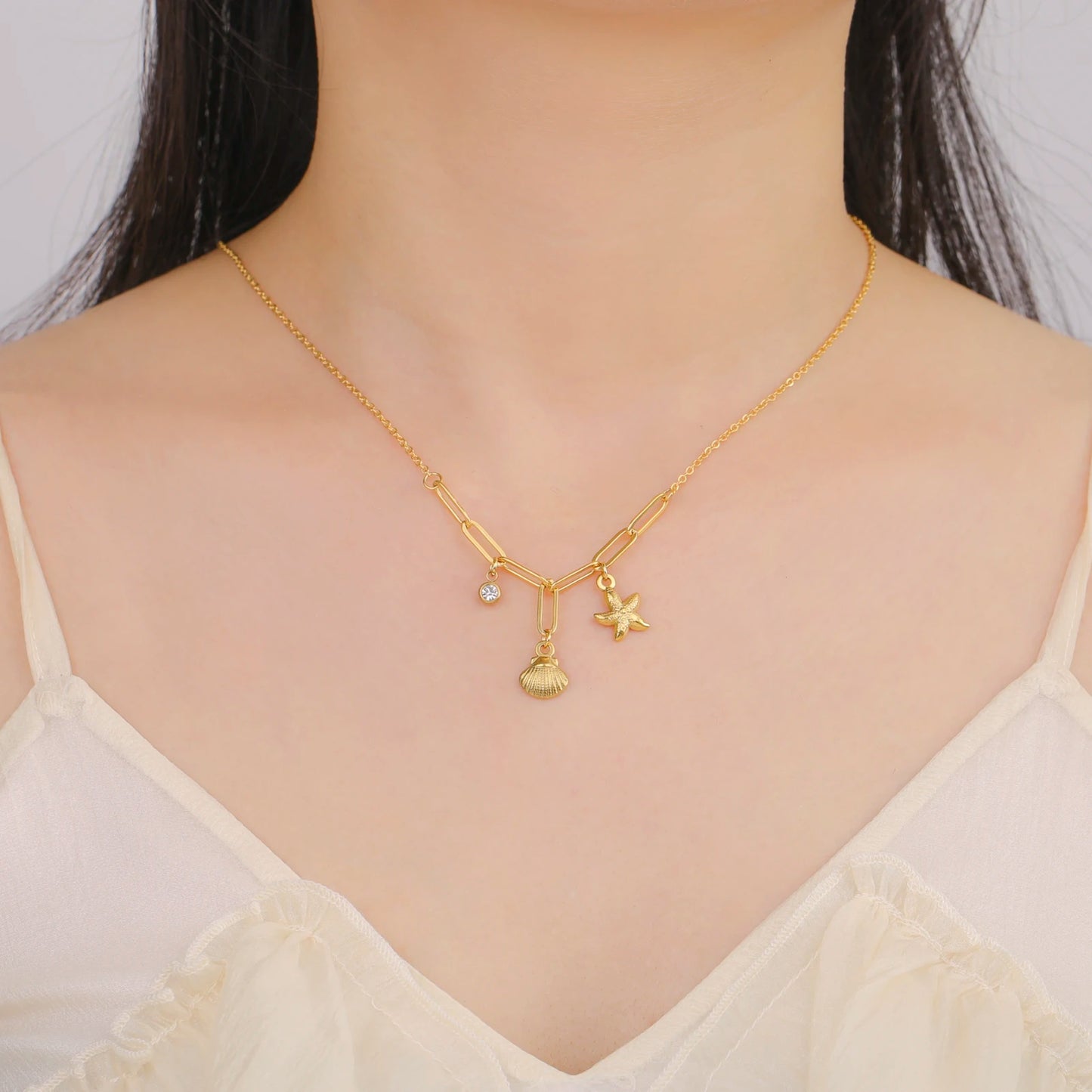 Beach Starfish Zircon Choker