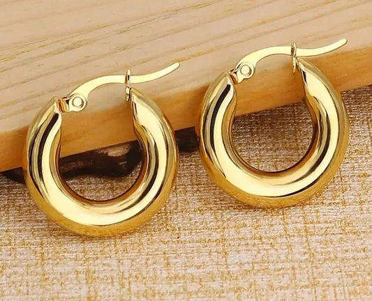 Round Stainless Steel Hoop Earrings