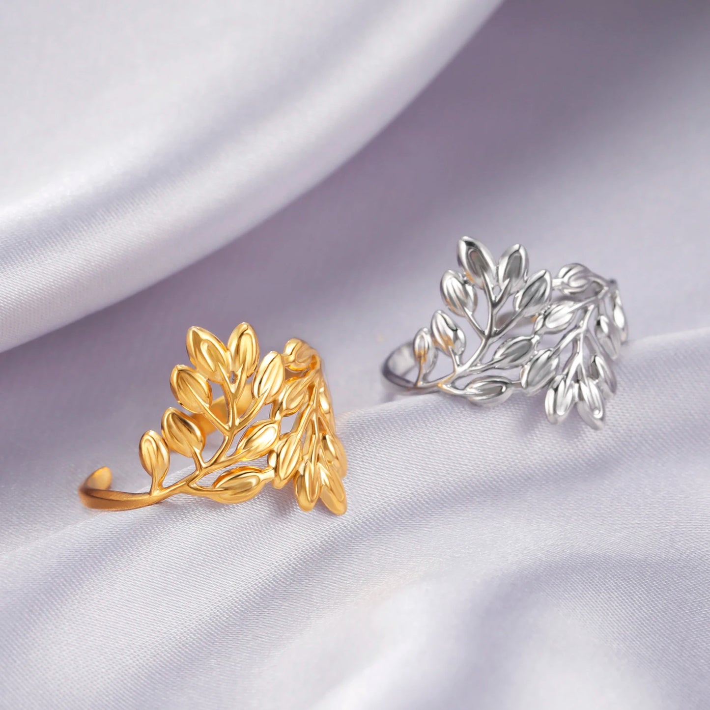 Adjustable Leaves Finger Ring