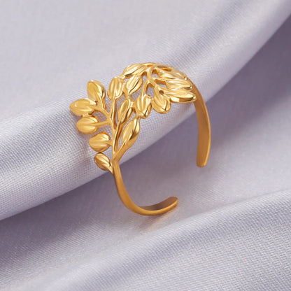 Adjustable Leaves Finger Ring