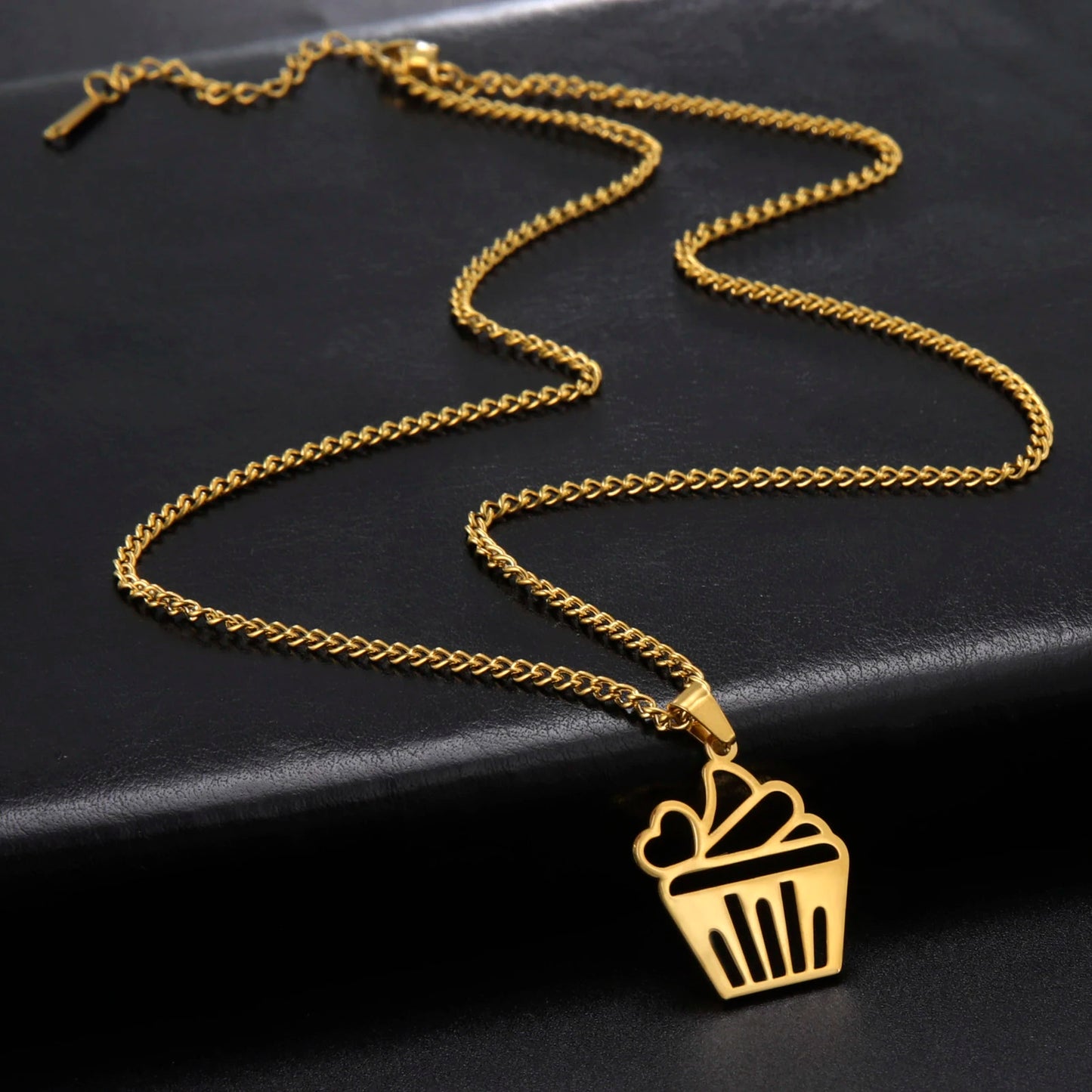 Stainless Steel Cupcake Necklace