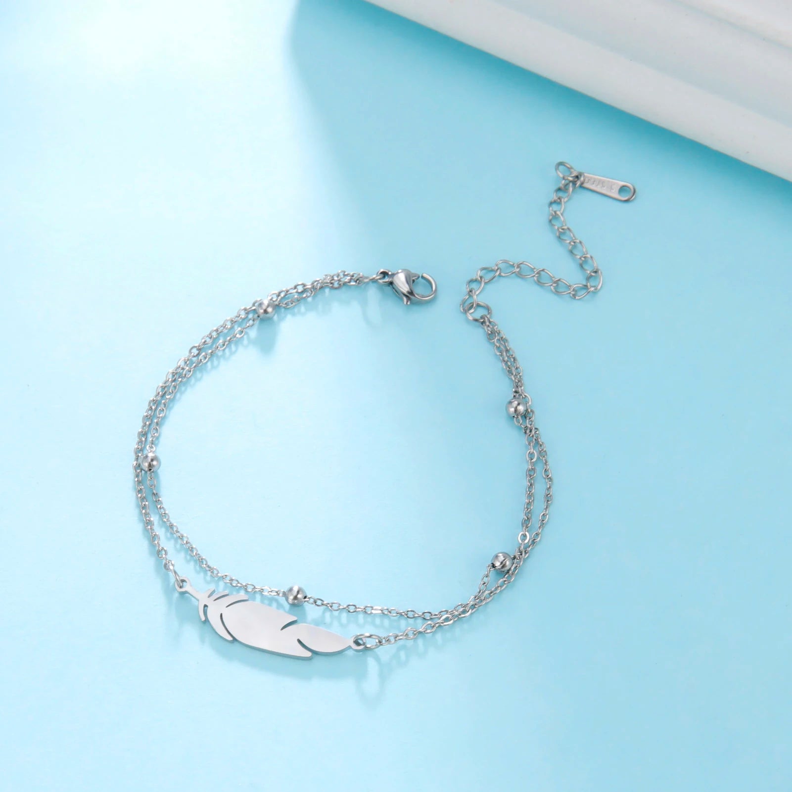 Stainless Steel Feather Anklet