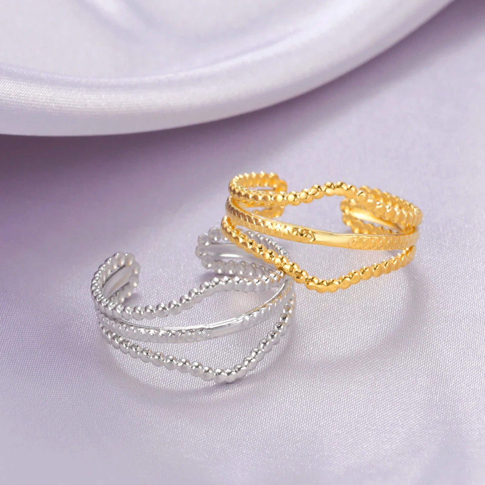 Adjustable Irregular Lines Rings