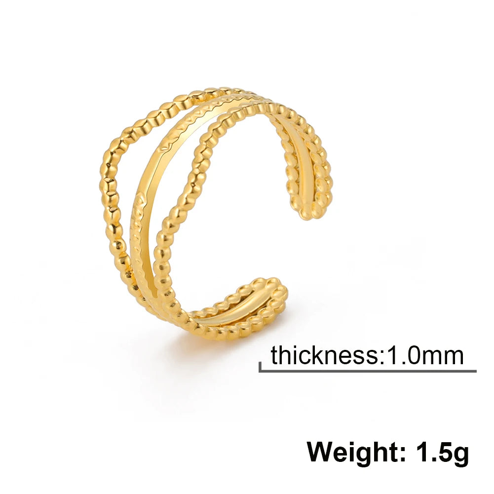 Adjustable Irregular Lines Rings