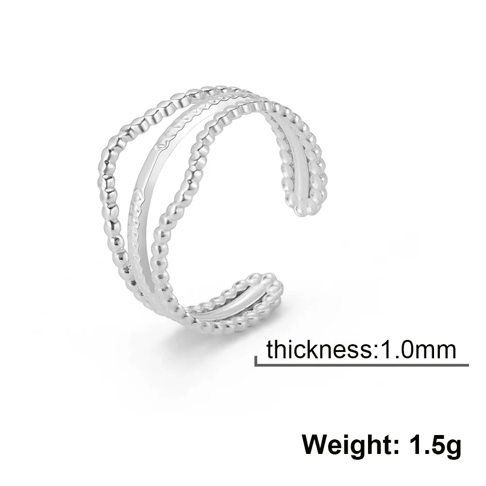 Adjustable Irregular Lines Rings