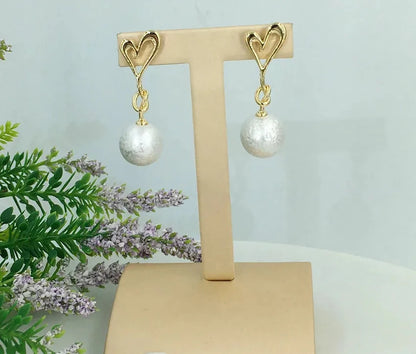 Gold Drop Love Earrings