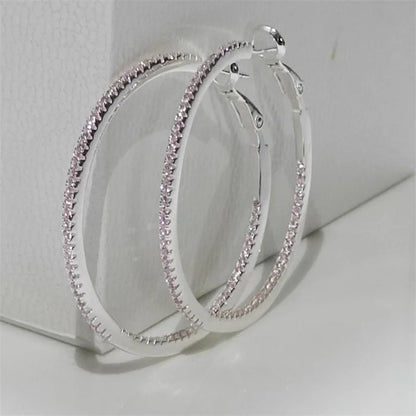 Classic Zircon Hoop Earrings