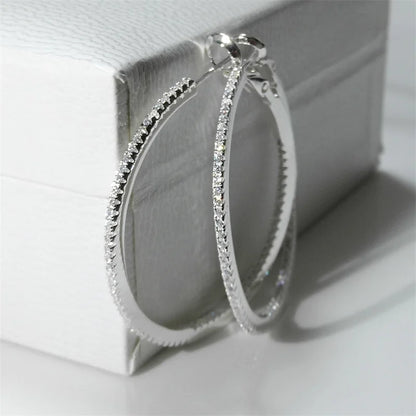 Classic Zircon Hoop Earrings