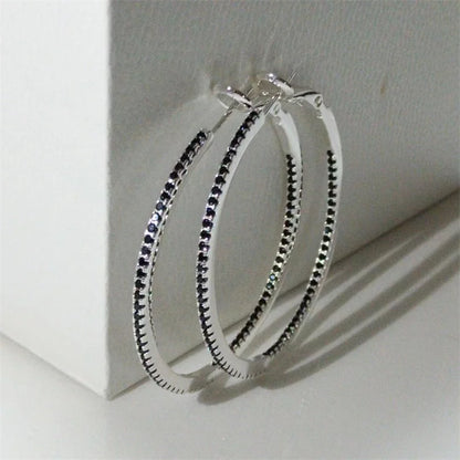 Classic Zircon Hoop Earrings