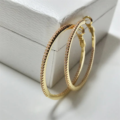 Classic Zircon Hoop Earrings