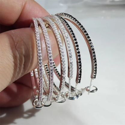 Classic Zircon Hoop Earrings