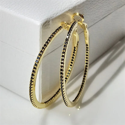 Classic Zircon Hoop Earrings