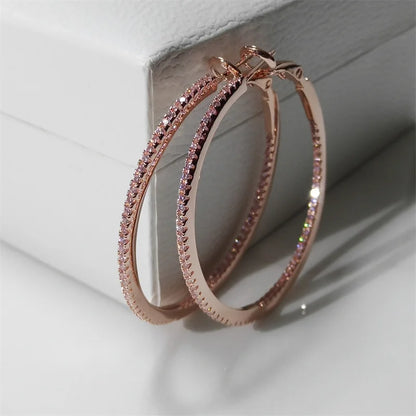 Classic Zircon Hoop Earrings